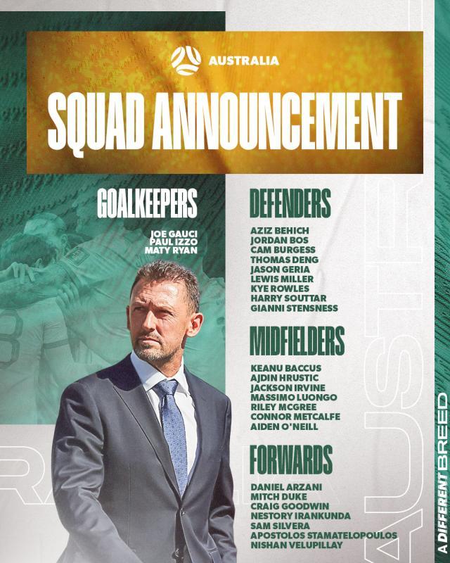 aoke-解析澳大利亚26人名单：中前场大幅度换人加强进攻