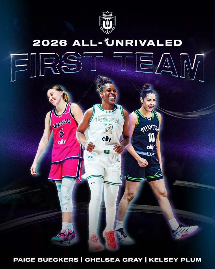 澳客体育-Unrivaled联赛公布最佳阵容一阵：佩奇·布克斯/普拉姆/格雷当选